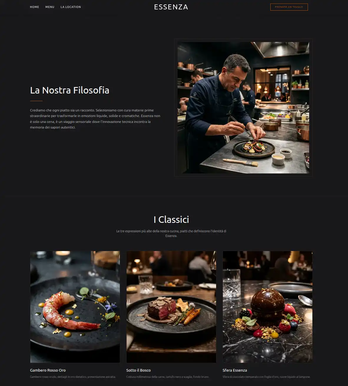 Anteprima progetto Ristorante Essenza